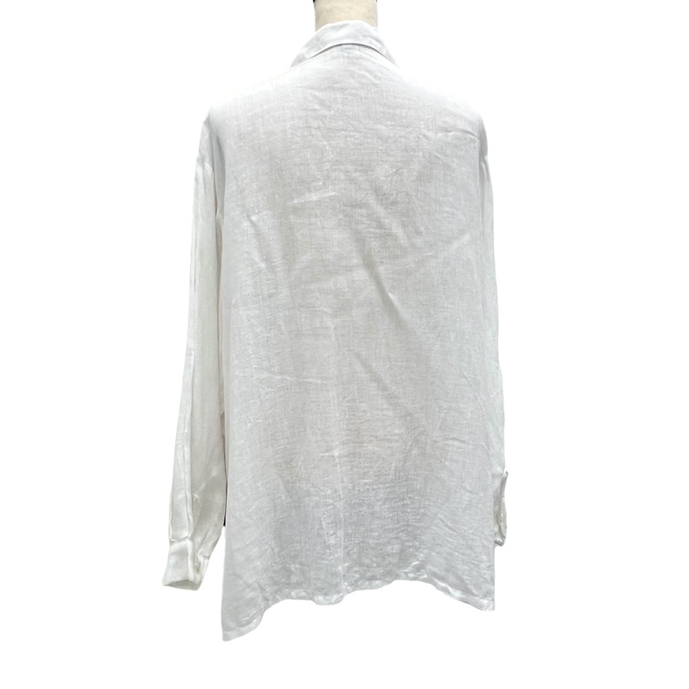 CP SHADES WHITE LINEN TUNIC LENGTH SHIRT/JACKET - SHACKET - Picture 4 of 11